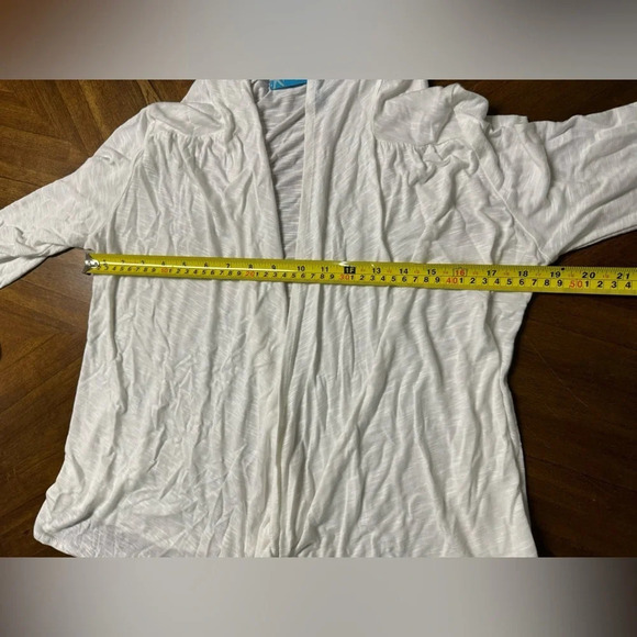 Fresh Produce White Lightweight Slub Open Front Cardigan Size Medium - Picture 6 of 8